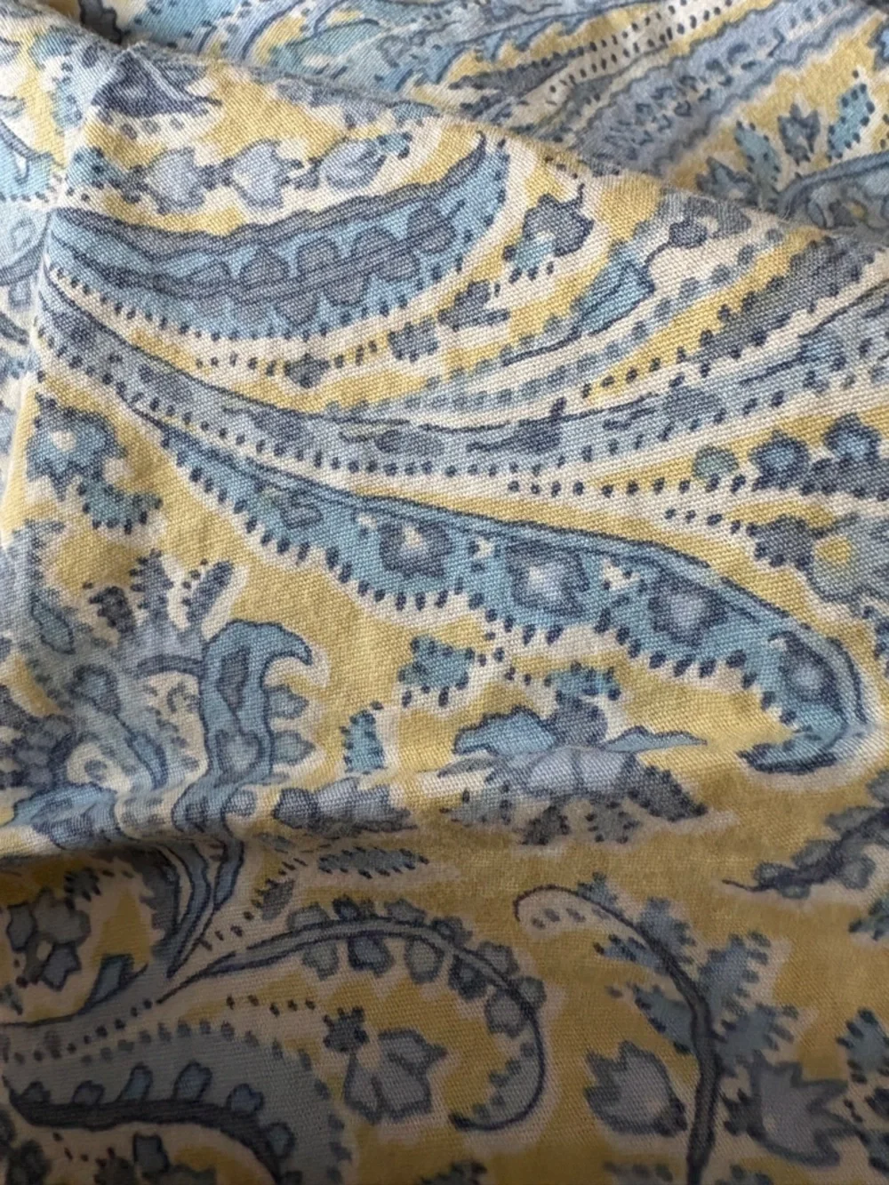 Ralph‎ Lauren Yellow and Light Blue Paisley Cotton Fabric pillowcases